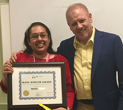 Mark Winkler and award winner Nazia