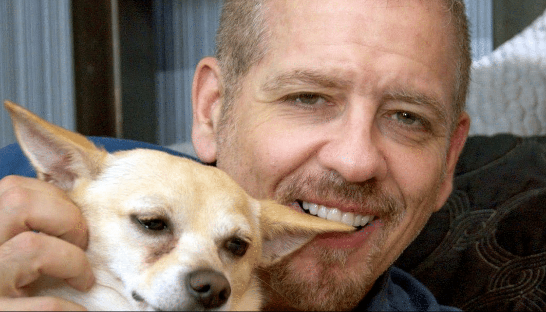 Mark Winkler and Lilly the dog
