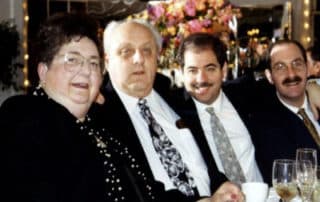 Mark Winkler, his parents and Charlie at a dinner out 2