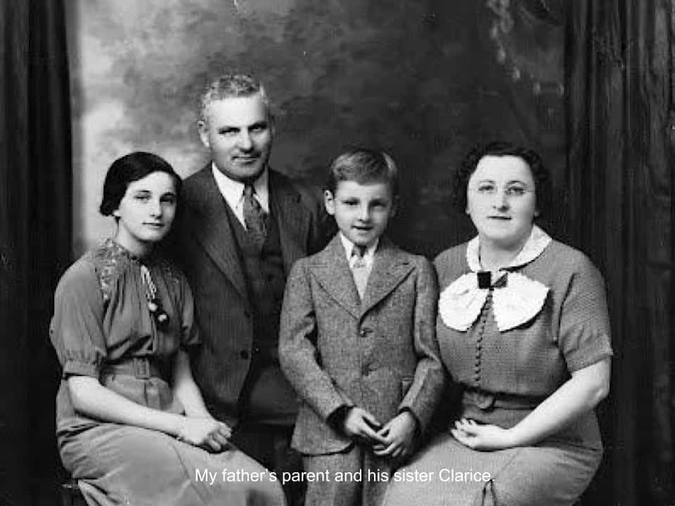 Mark Winkler's father's parents and his sister Clarice