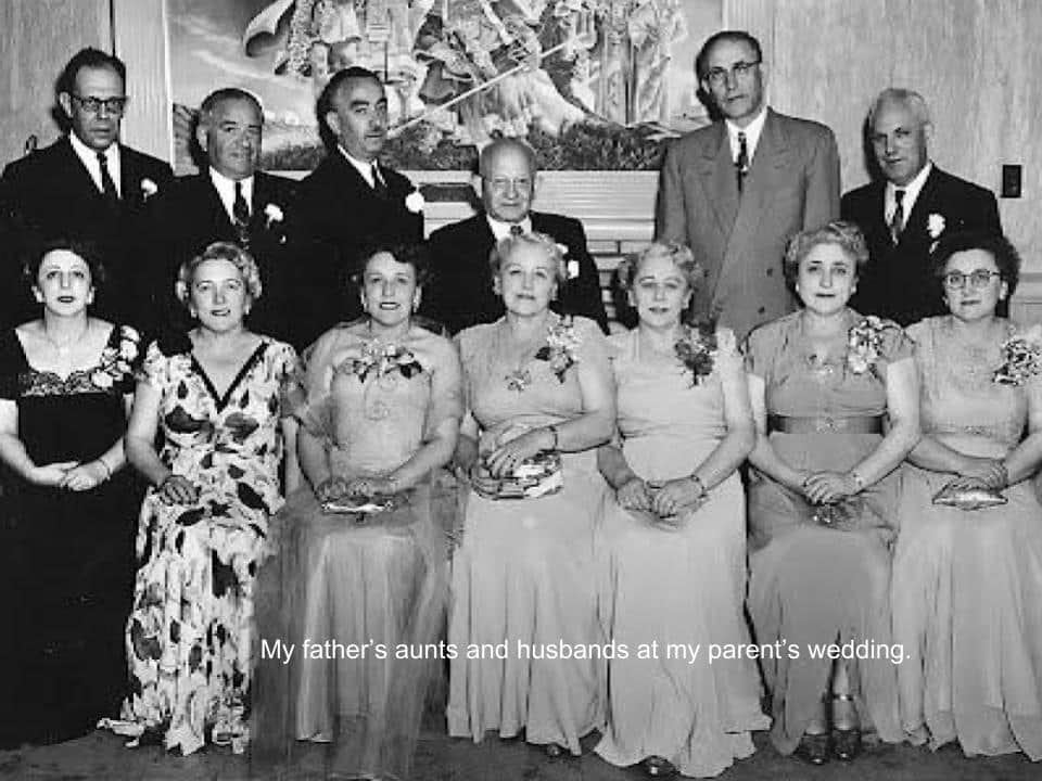 Mark Winkler's father's aunts and husbands at his parents wedding