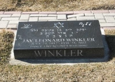 Losing a Brother: Gravestone of Mark Winkler's brother Jay